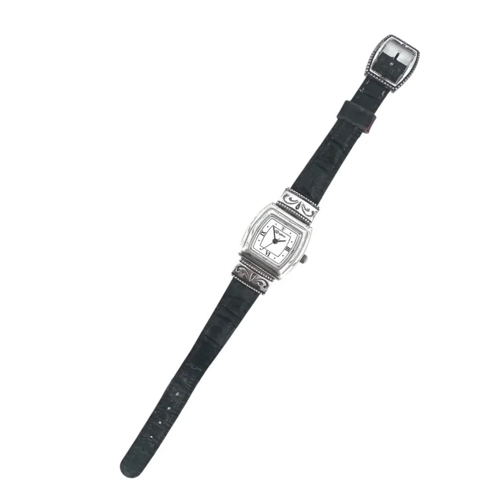 Vintage Brighton Waterford Women Watch Black Croc Leather Band New Battery